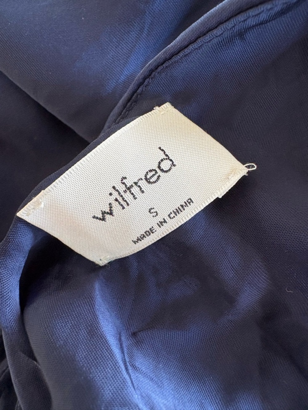 Wilfred Navy Cowl Satin Slip Dress size Small - Picture 6 of 6